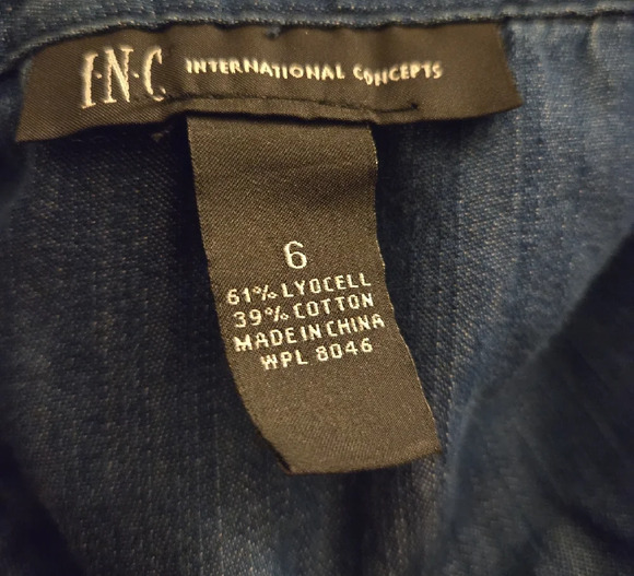 INC International Concepts Blue Zip-Front Maxi Dress - Picture 9 of 9